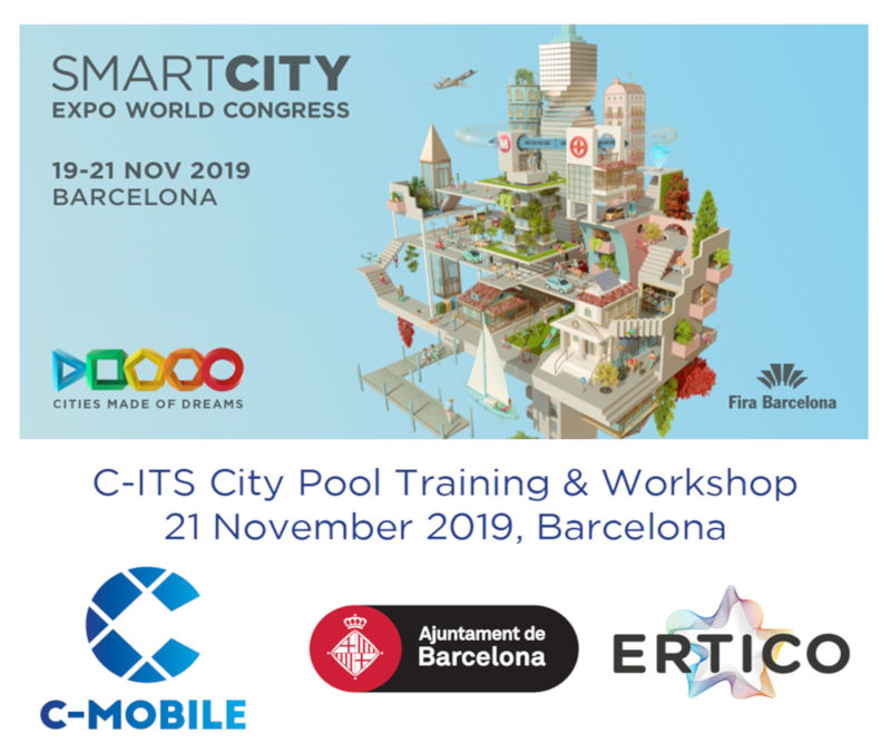 Save-the-date: C-ITS City Pool:  Services Deployment Training and Workshop | Barcelona, 21 November